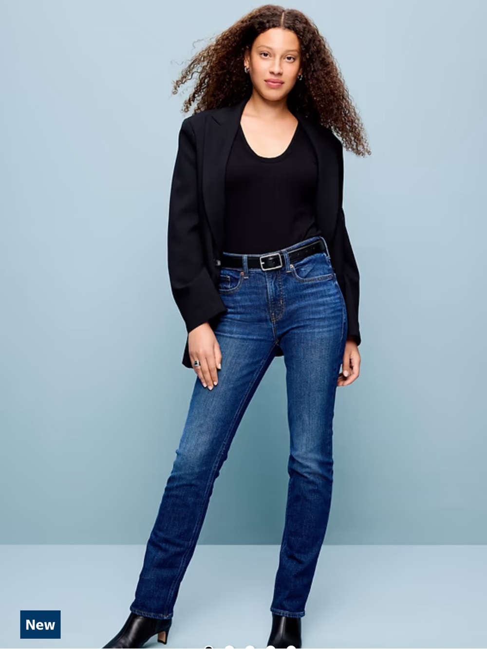 Old Navy Blue Denim Mid Rise Straight Leg Jeans 18 Long